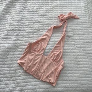 ZARA Corset Halter-Top Peach